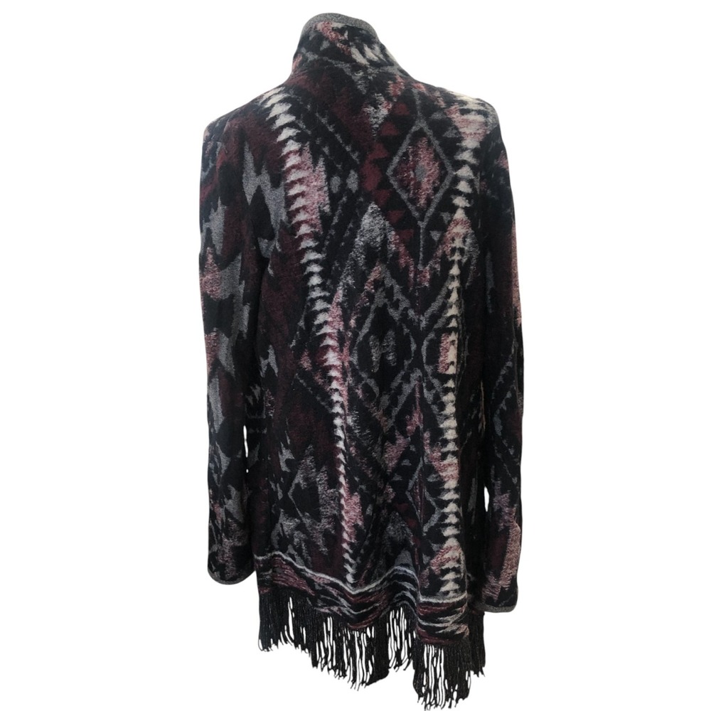 Lucky Brand Boho Romantic Southwestern Fringe Cardigan‎ Wrap Sweater Womens M - Picture 5 of 10